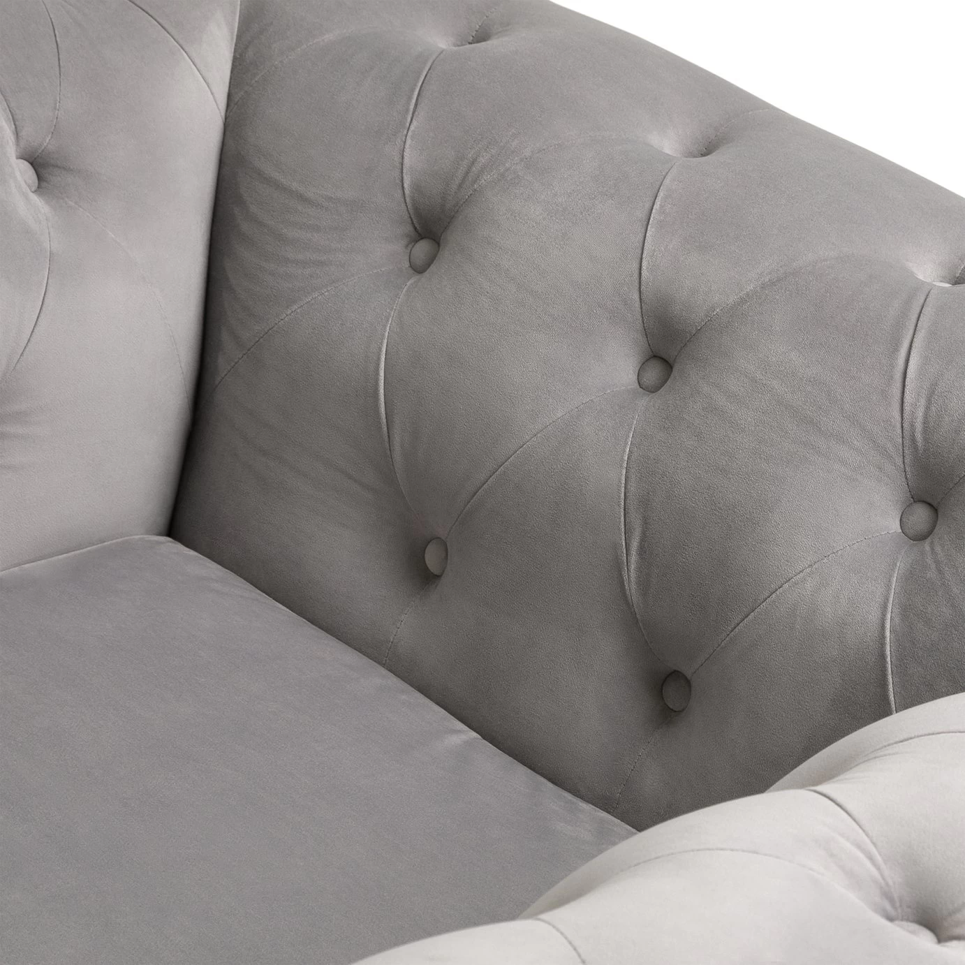 Habitat Chesterfield Velvet Armchair - Light Grey 8 Habitat Chesterfield Velvet Armchair - Light Grey - Image 6