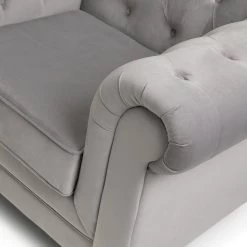 Habitat Chesterfield Velvet Armchair - Light Grey 17 Habitat Chesterfield Velvet Armchair - Light Grey -Sofa Discount Store 9513402 R Z006A