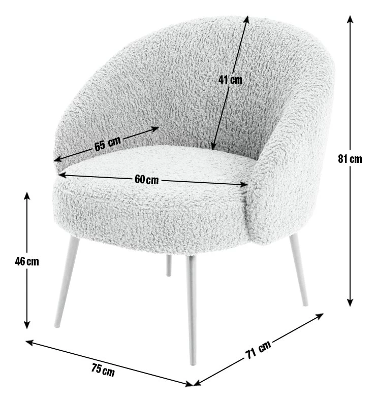 Habitat Ash Boucle Accent Chair - Grey 6 Habitat Ash Boucle Accent Chair - Grey - Image 4