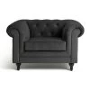 Habitat Chesterfield Velvet Armchair - Charcoal -Sofa Discount Store 9522929 R Z001A