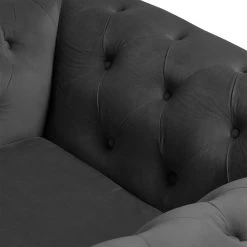 Habitat Chesterfield Velvet Armchair - Charcoal -Sofa Discount Store 9522929 R Z005A