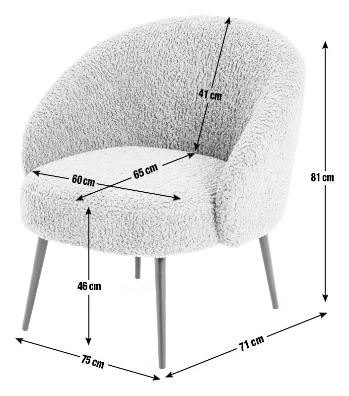 Habitat Ash Boucle Accent Chair - Cream 6 Habitat Ash Boucle Accent Chair - Cream - Image 4