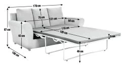 Habitat Carrie Fabric Sofa Bed - Grey -Sofa Discount Store 9531161 R E001