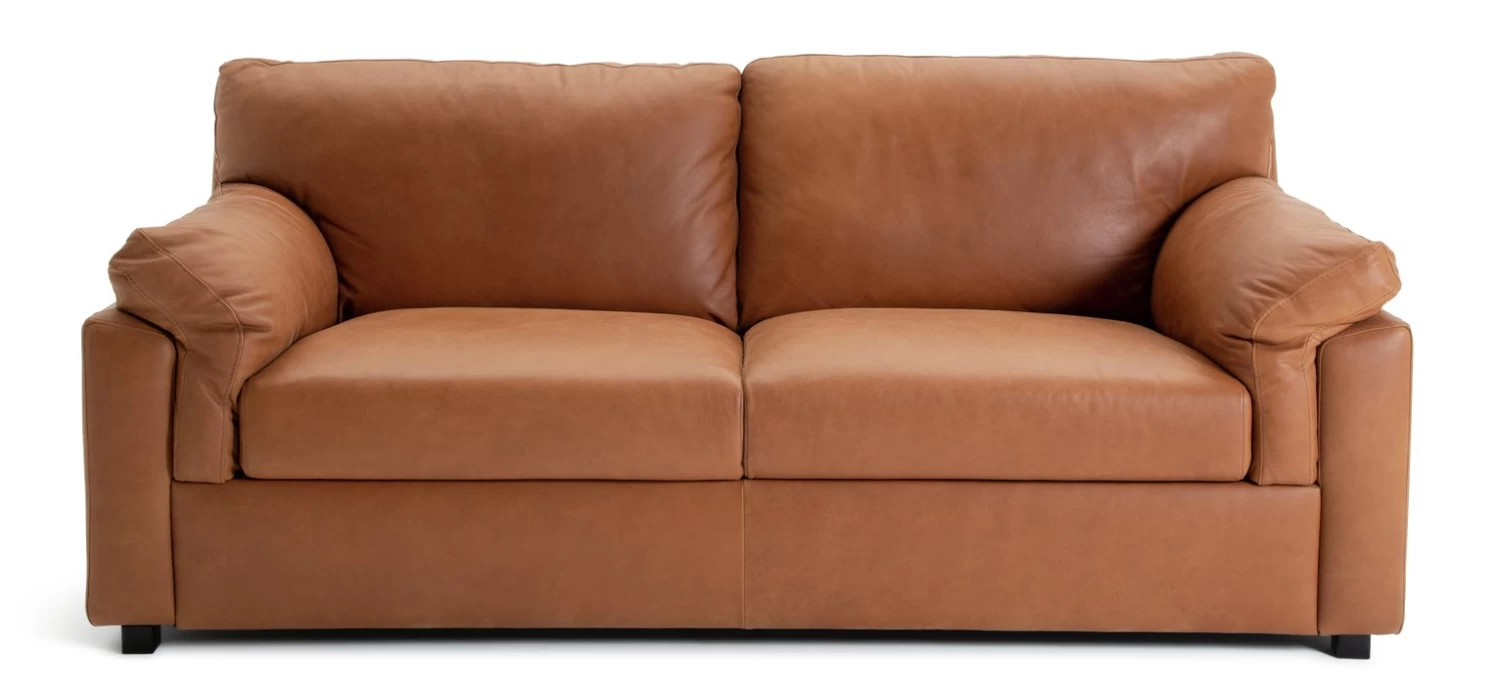 Habitat Florence Leather 3 Seater Sofa - Tan 3 Habitat Florence Leather 3 Seater Sofa - Tan
