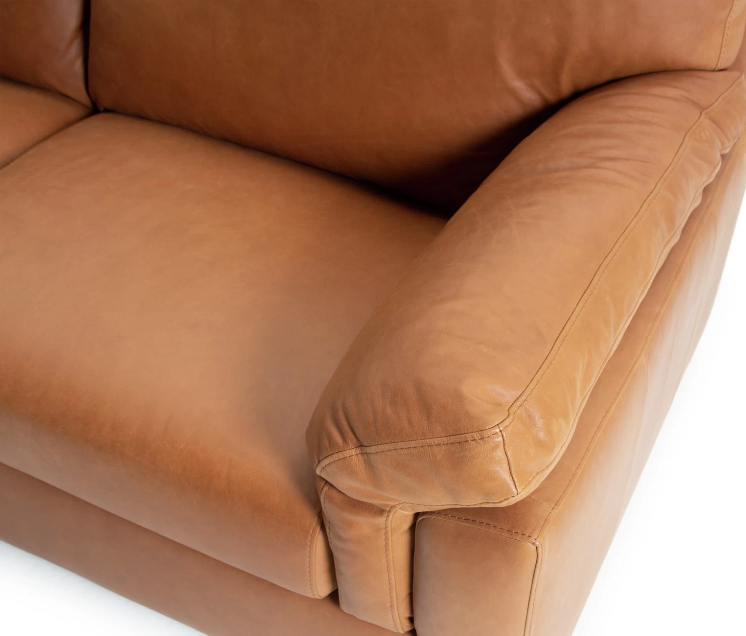 Habitat Florence Leather 3 Seater Sofa - Tan 11 Habitat Florence Leather 3 Seater Sofa - Tan - Image 9