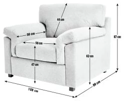 Habitat Florence Fabric Armchair - Grey -Sofa Discount Store 9574654 R E001