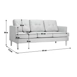 Habitat Joshua Fabric 3 Seater Sofa - Blue -Sofa Discount Store 9589632 R E020