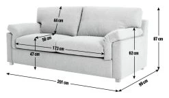 Habitat Florence Fabric 3 Seater Sofa - Grey 13 Habitat Florence Fabric 3 Seater Sofa - Grey -Sofa Discount Store 9597923 R E001