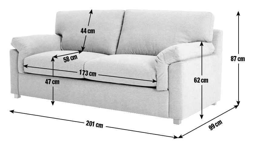 Habitat Florence Fabric 3 Seater Sofa - Grey 6 Habitat Florence Fabric 3 Seater Sofa - Grey - Image 4