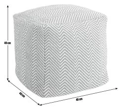 Kaikoo Durrie Cotton Footstool - Red & White -Sofa Discount Store 9604139 R E001