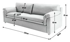 Habitat Florence Leather 4 Seater Sofa - Tan -Sofa Discount Store 9629808 R E001